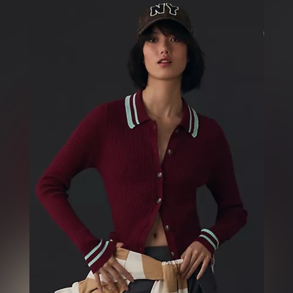 MAEVE / Anthropology burgundy top - Picture 4 of 7